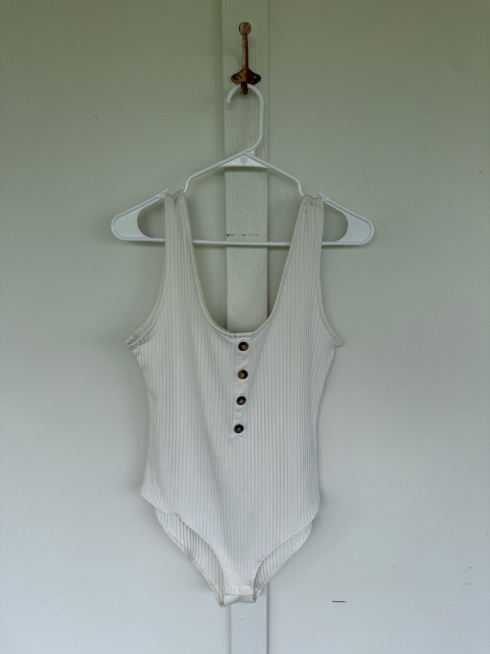 H&M cream ribbed bodysuit
